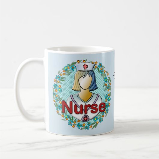 Mug Infirmière florale cool (Gauche)