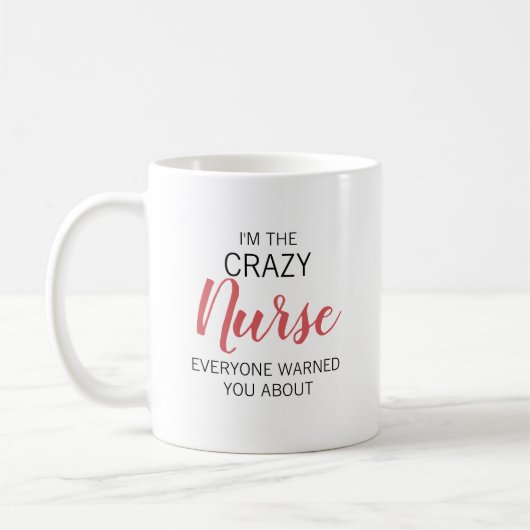 Mug Infirmière Folle Nom Personnalisé (Gauche)