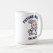 Mug Infirmière future en service graphique de lapin mi (Devant droit)