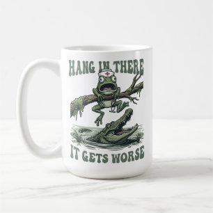 Mug Infirmière Grenouille Drôle Mème Tenir Le Coup RN