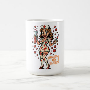 Mug Infirmière Halloween - Caricature Déplaisante