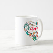Mug Infirmière Infirmière Outil Coeur (Devant droit)