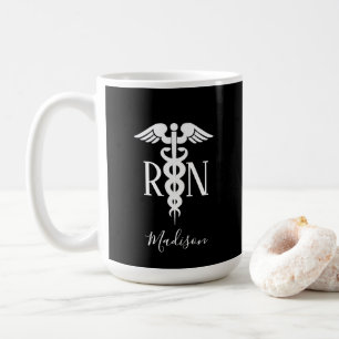 Mug Infirmière inscrite en classe Noir Blanc Personna