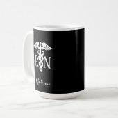 Mug Infirmière inscrite en classe Noir Blanc Personnal (Devant gauche)