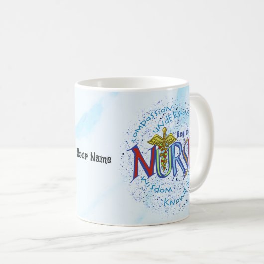 Mug Infirmière inscrite Motto (Devant droit)