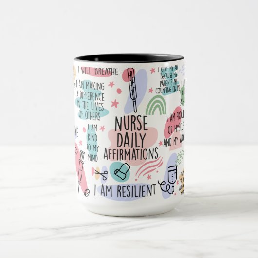 Mug Infirmière inspirante Affirmations quotidiennes (Centre)