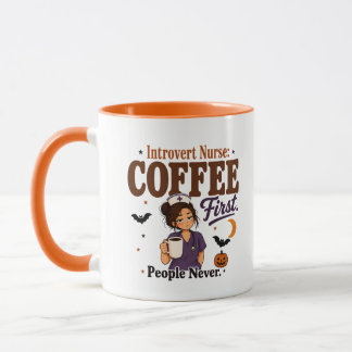 Mug Infirmière Introvertie Café D'abord Les Gens Jamai