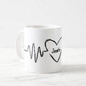 Mug Infirmière Médicale Docteur sur mesure Coeur-batte (Devant gauche)