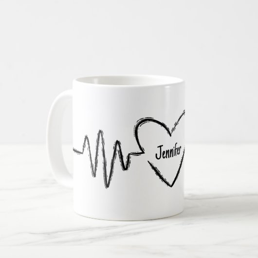 Mug Infirmière Médicale Docteur sur mesure Coeur-batte (Devant gauche)