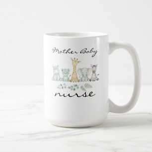 Mug Infirmière Mère Bébé Safari Animaux de la Jungle N