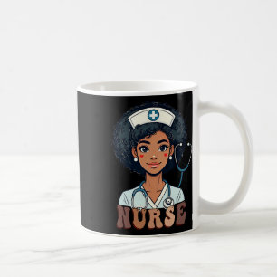 Mug Infirmière noire Afro Mélanine Mois de l'histoire