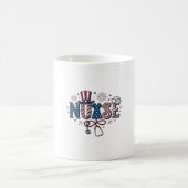 Mug Infirmière patriote Gravure vintage Design vectori (Centre)