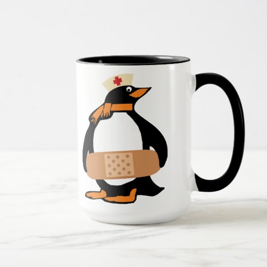 Mug Infirmière Penguin (avec bandaid) (Droite)
