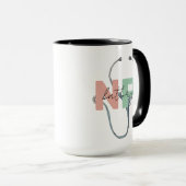 Mug Infirmière personnalisée Praticien Rétro NP Nom Ca (Devant droit)