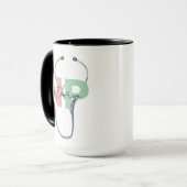 Mug Infirmière personnalisée Praticien Rétro NP Nom Ca (Devant gauche)
