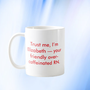 Mug Infirmière personnalisée RN avec nom et couleurs p