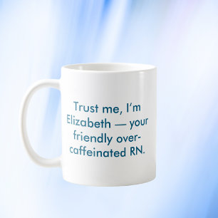 Mug Infirmière personnalisée RN avec nom et couleurs p