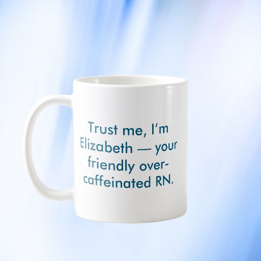 Mug Infirmière personnalisée RN avec nom et couleurs p