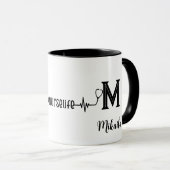 Mug Infirmière personnalisée Stethoscope Monogramme Mé (Devant droit)