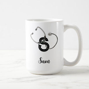 Mug Infirmière personnalisée Stethoscope Monogramme mo