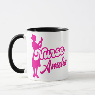 Mug Infirmière poupée rose personnalisée