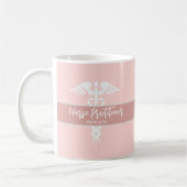 Mug Infirmière Praticien Blush Pink Blanc Personnalisé (Gauche)