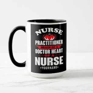 Mug Infirmière Praticien Cerveau D'Un Docteur Coeur De