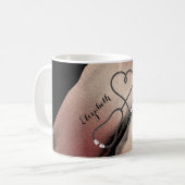 Mug Infirmière praticienne Rose Médicale Élégant Or (Devant gauche)