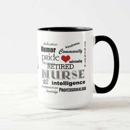 Mug Infirmière Pride-Attributes/RETIRED+Stéthoscope (Droite)