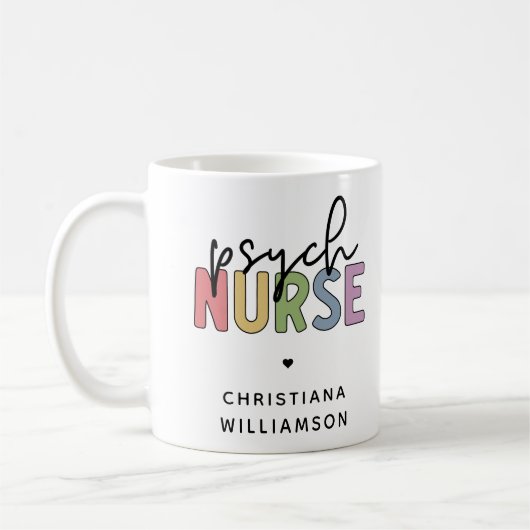 Mug Infirmière psychique de nom personnalisé | Infirmi (Gauche)
