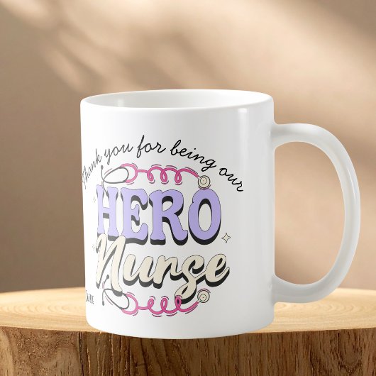 Mug Infirmière Reconnaissance Violet Typographie PERSO