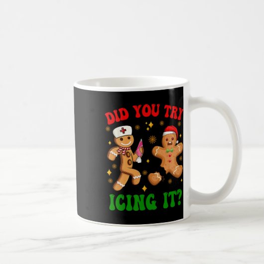 Mug Infirmière Retro Icu Noël Gingerbread Avez-Vous Es (Droite)