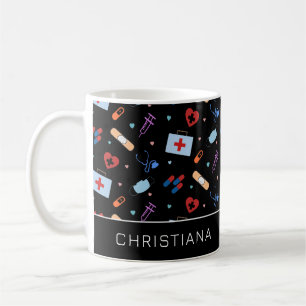 Mug Infirmière RN personnalisée Docteur Motif Médica