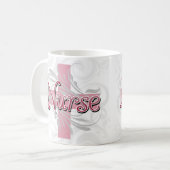 Mug Infirmière rose de croix/remous (Devant gauche)