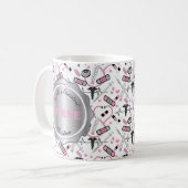 Mug Infirmière rose mignonne | Docteur EKG Caduceus No (Devant gauche)