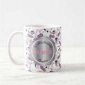 Mug Infirmière rose mignonne | Docteur EKG Caduceus No (Gauche)
