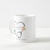 Mug Infirmière soignante Stethoscope floral (Devant gauche)