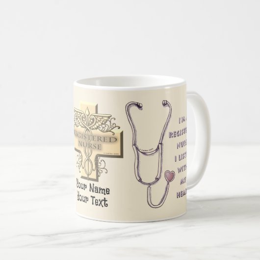 Mug Infirmière stéthoscope (Devant droit)