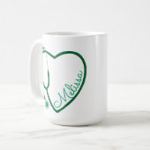 Mug Infirmière Stethoscope Coeur Vert café amusant Val (Devant gauche)