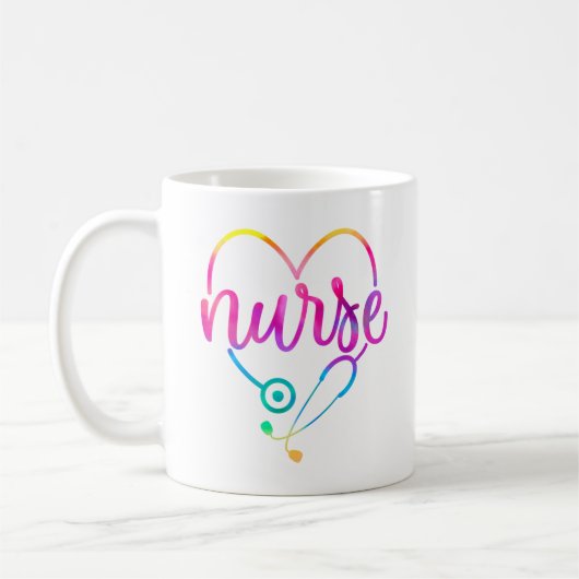 Mug Infirmière stéthoscope coloré (Gauche)
