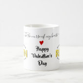 Mug Infirmière stéthoscope Valentines jour gris jaune (Centre)