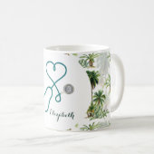 Mug Infirmière tropicale Praticien Médicale Monogramme (Devant droit)