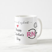 Mug Infirmière Valentines Jour inscrit RN stéthoscope (Devant droit)