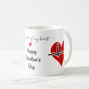 Mug Infirmière Valentines Jour pouls rouge
