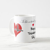 Mug Infirmière Valentines Jour pouls rouge (Devant gauche)