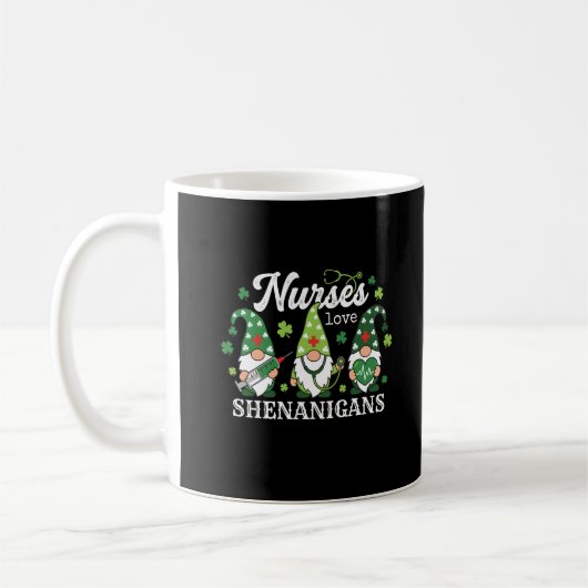 Mug Infirmières de la Saint-Patrick aiment les Gnomes (Gauche)