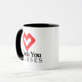 Mug Infirmières Mercis| Coeur rouge (Devant gauche)