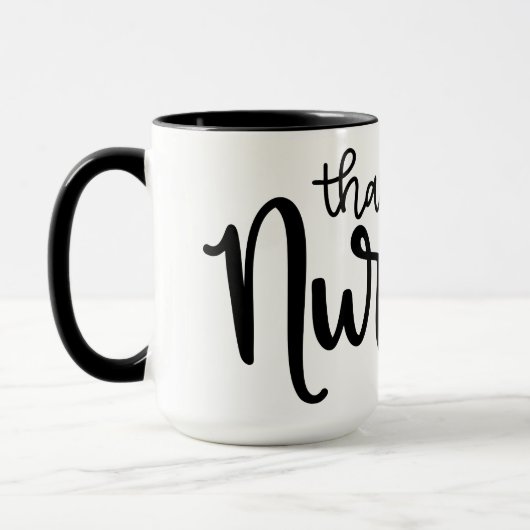 Mug Infirmières Mercis| Script soigné (Gauche)