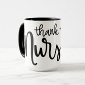 Mug Infirmières Mercis| Script soigné (Devant gauche)