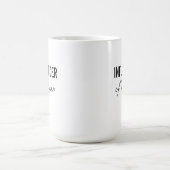 Mug Influenceur de script noir et blanc simple moderne (Centre)
